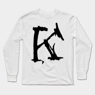 Dark and Gritty Letter K from the Alphabet Long Sleeve T-Shirt